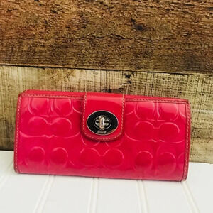 Coach Red Embossed Wallet